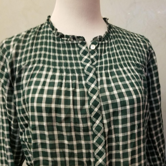 J.Crew green checkered top (G21) - Picture 2 of 7